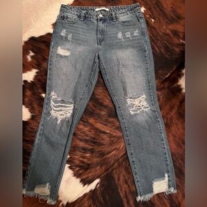 KanCan Distressed Gray Skinny Jeans